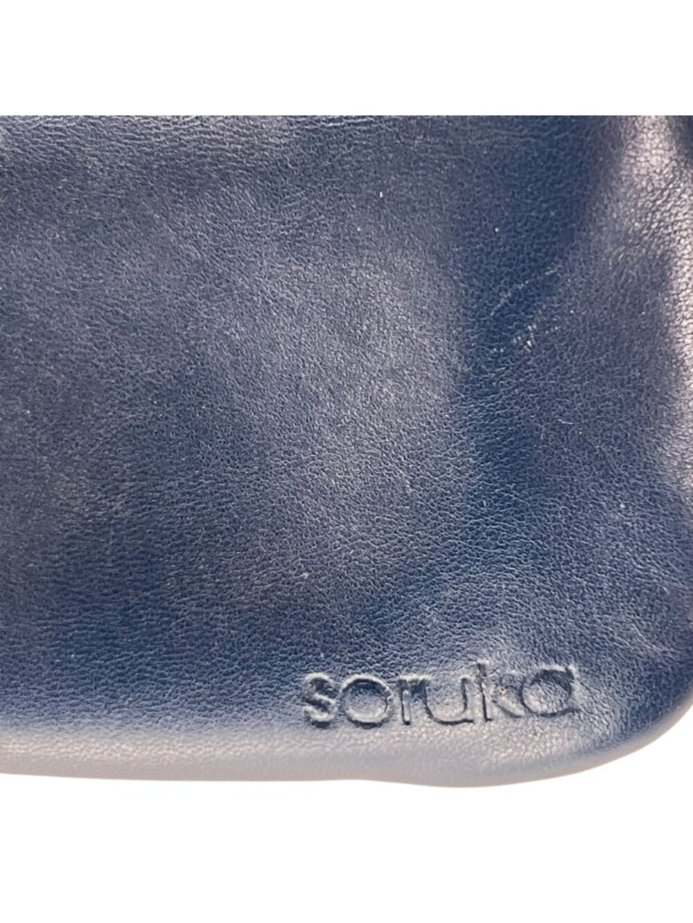 Soruka Leather Crossbody Bag Colorblock Blue Brown Adjustable Strap Zip Pockets - Picture 8 of 16
